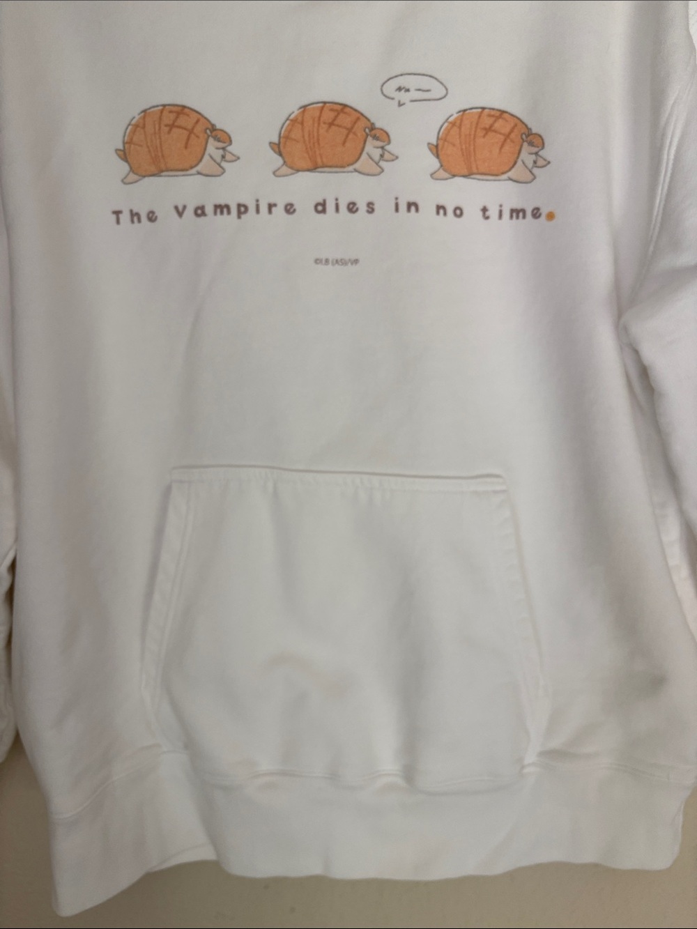 White Graphic Hoodie - The Vampire Dies In No Time - Picture 3 of 6